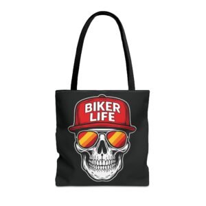 Tote Bag - Biker Life - Skull Wearing a Snapback Cap and Sunglasses