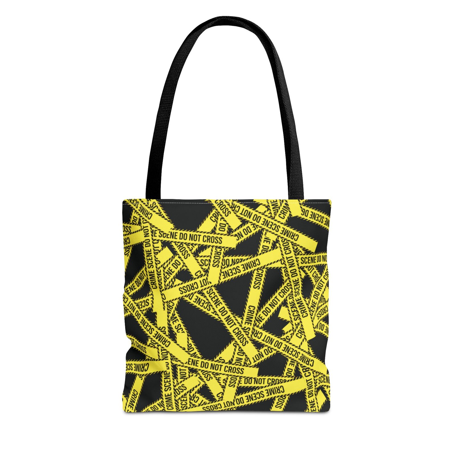 Tote Bag - Yellow on Black - 'Crime Scene' and 'Do Not Cross' on True Crime Scene Tape Pattern