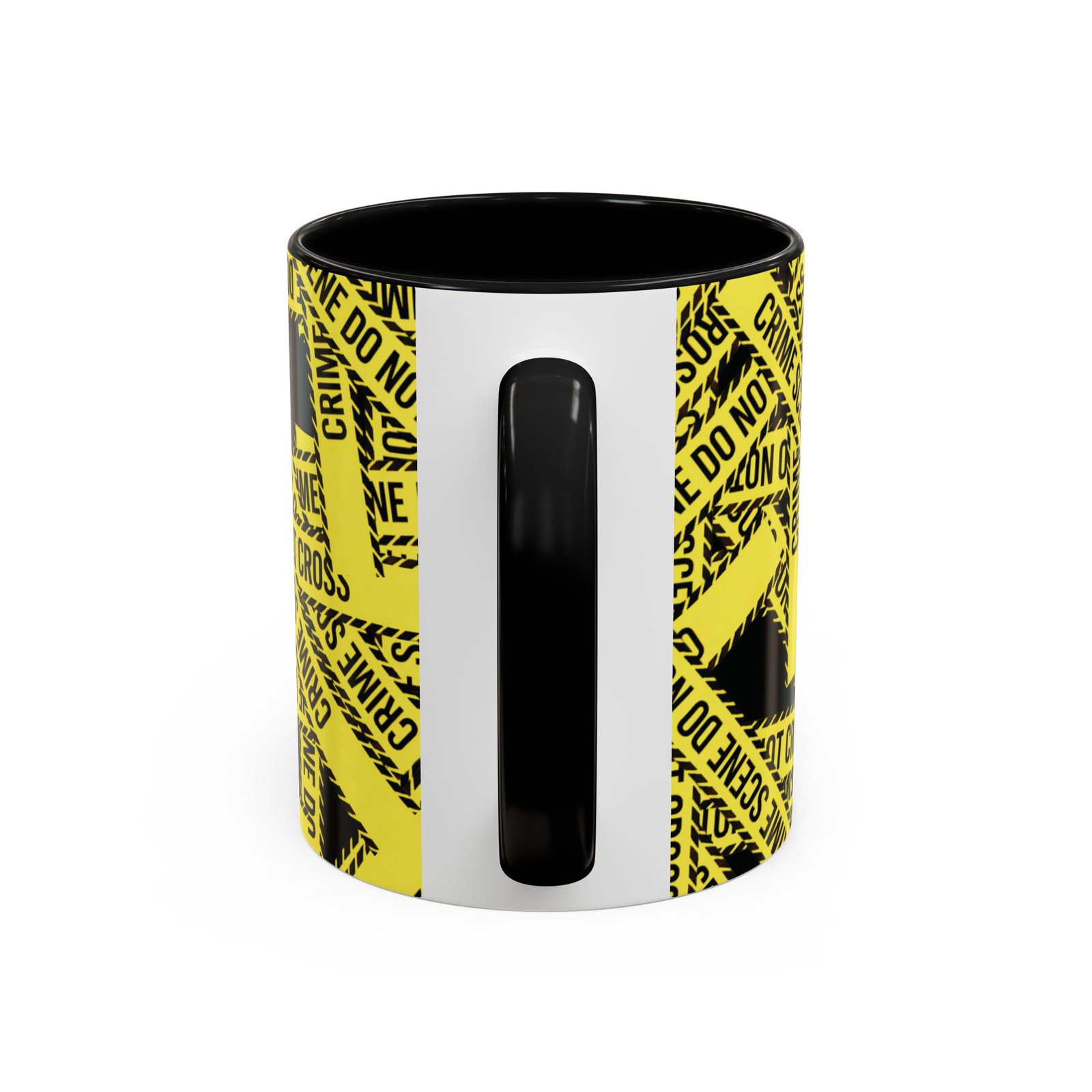 True 'Crime Scene' Tape Pattern - 'Do Not Cross' - Black Yellow - Coffee Mug Funny - Coffee Cup (11/15oz) - Image 6