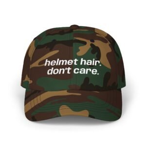 Mom or Dad Cap - 'helmet hair. don't care.' - Embroidered Baseball Hat - Biker - Color Choice