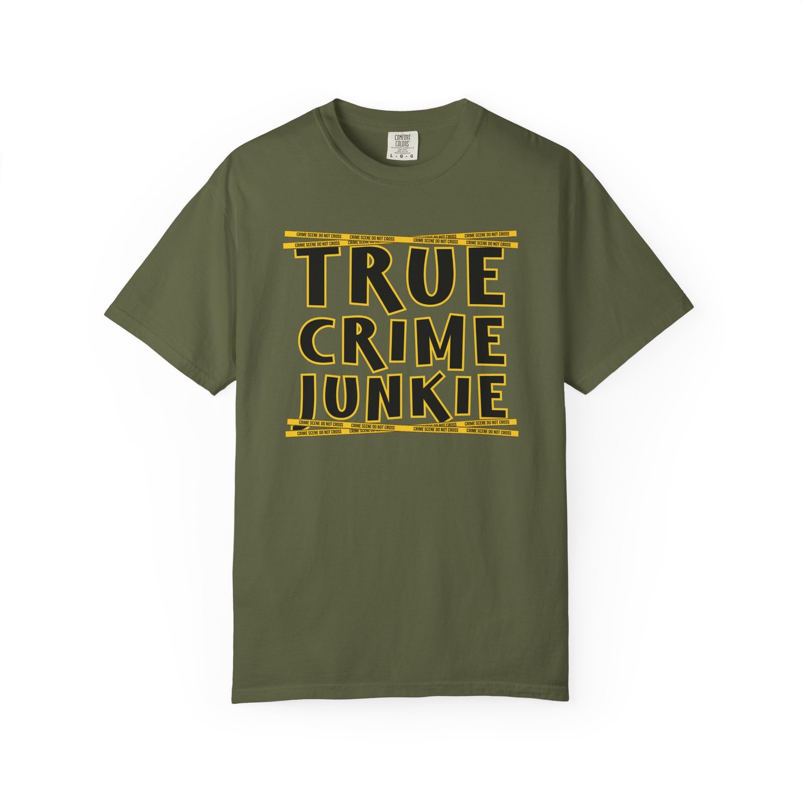 True Crime Junkie Tee - Crime Scene Tape T-Shirt - Comfort Colors 1717 - Outlaw Babes - Image 14