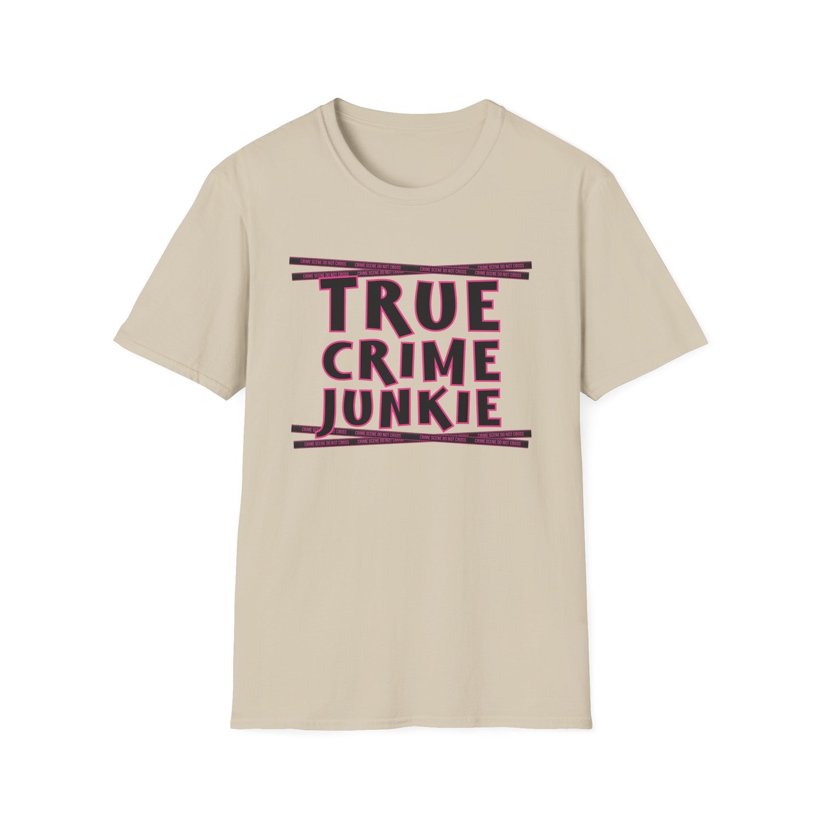 True Crime Junkie T-Shirt - Crime Scene Tape Tee - Do Not Cross - Black and Pink - Outlaw Babes - Image 11