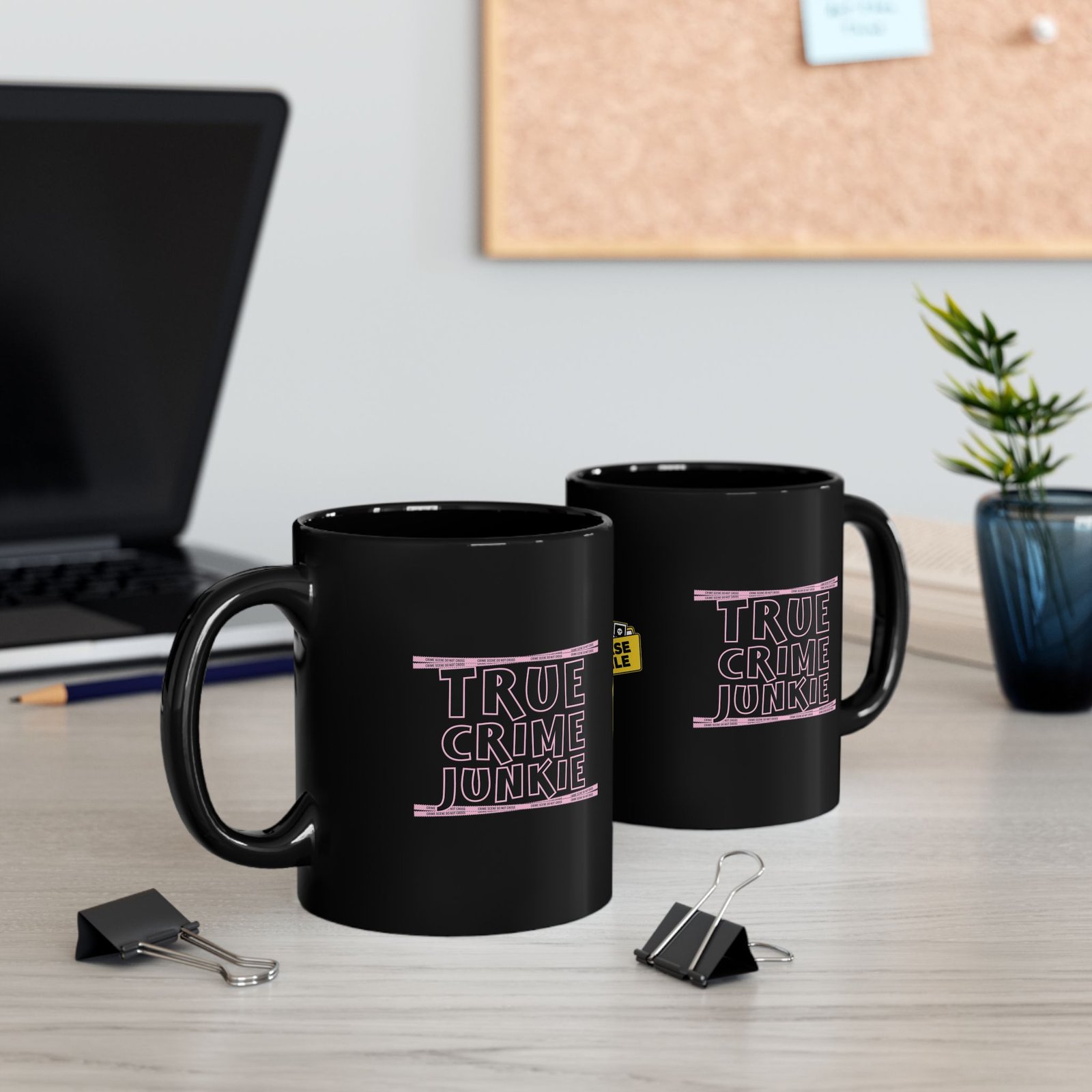 True Crime Junkie Black Mug - 11oz/15oz Case File - Coffee Cup