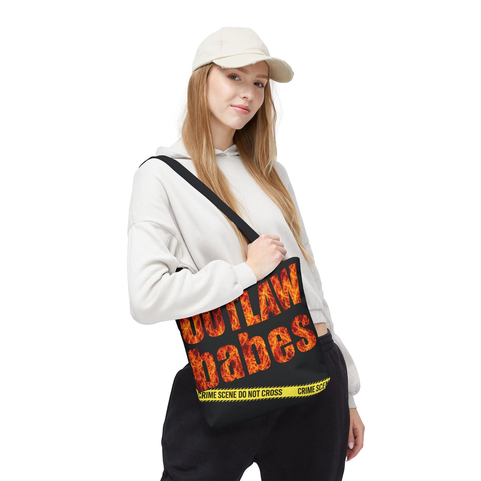 Tote Bag - OUTLAW babes - Flame Text - 'Crime Scene' - True Crime Scene Tape - Image 2