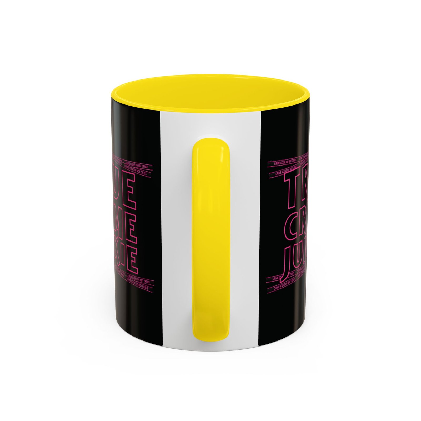 True Crime Junkie - 'Crime Scene' Tape 'Do Not Cross' - Black and Pink - Coffee Mug Cup (11/15oz) - Image 7