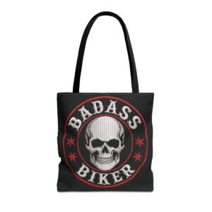 Biker Chick Tote Bag - 2 Patches - Badass Biker and Live to Ride - Ride to Live - Embroidered Look