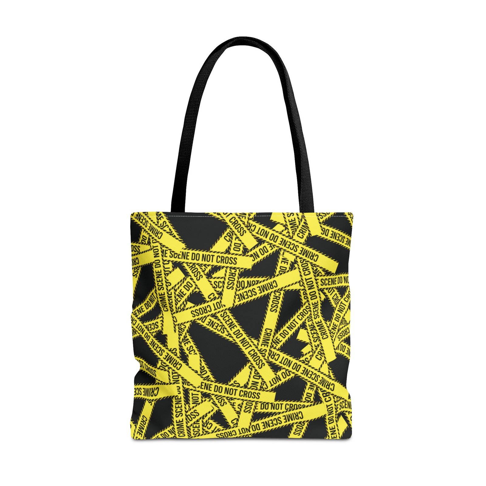 Tote Bag - Yellow on Black - 'Crime Scene' and 'Do Not Cross' on True Crime Scene Tape Pattern - Image 11