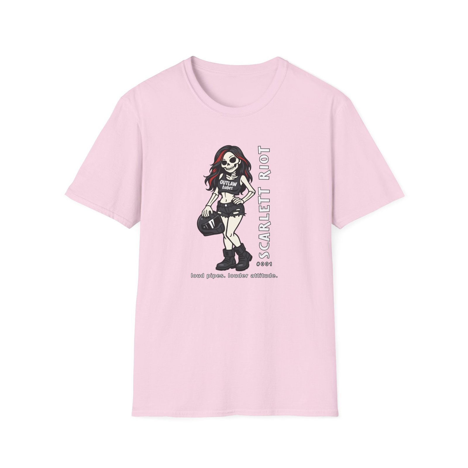 Scarlett Riot #001 - Motorcycle T-Shirt - loud pipes. louder attitude - Skeleton Doll - Collectible Edition - Image 14