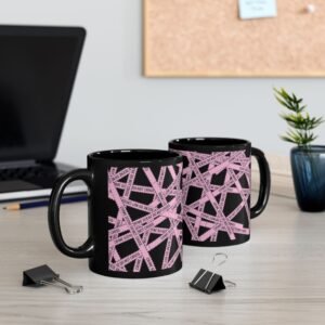 True Crime Scene Tape Black Mug - Light Pink - 11oz/15oz Case File - Coffee Cup