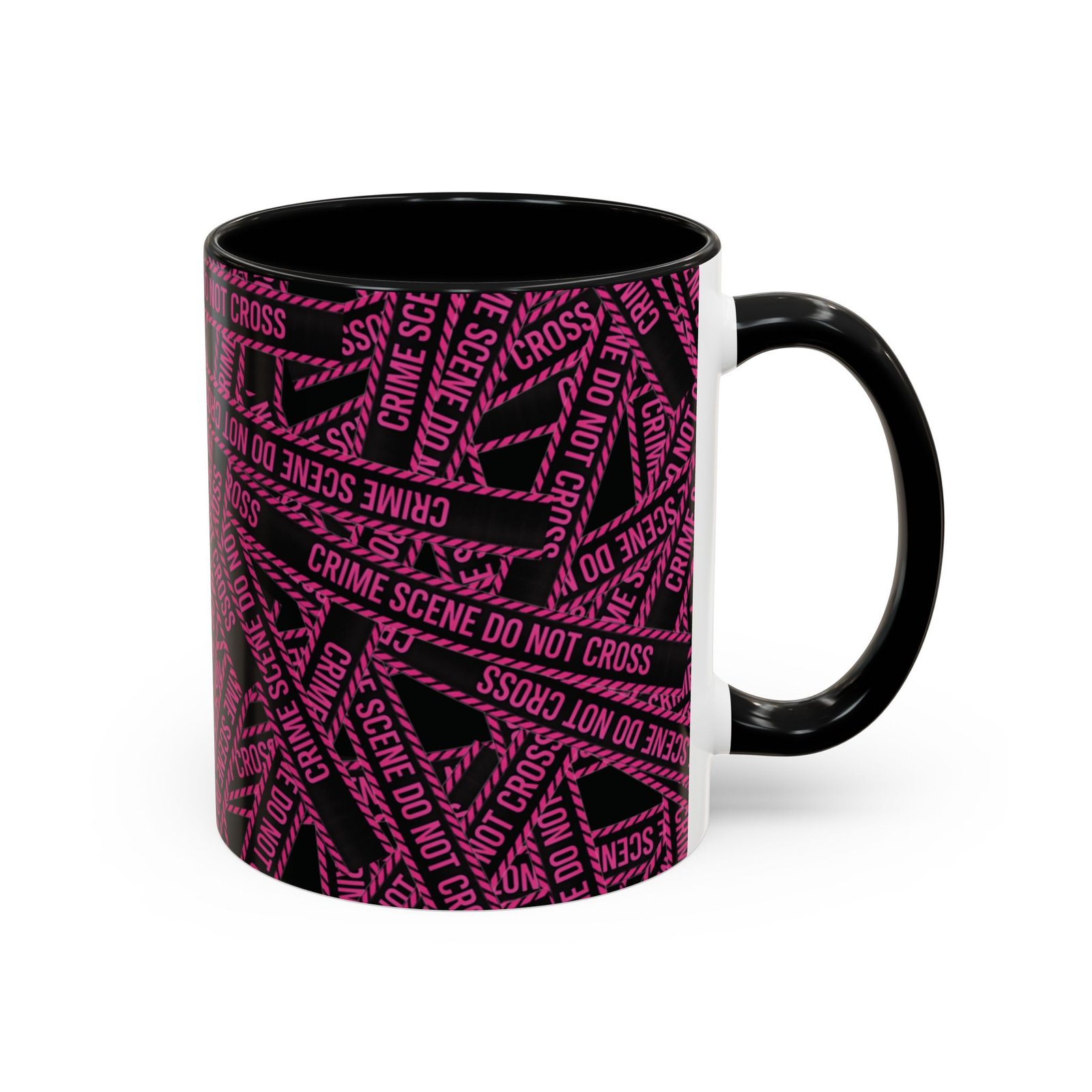 True 'Crime Scene' Tape Pattern - 'Do Not Cross' - Coffee Mug Funny - Coffee Cup (11/15oz)
