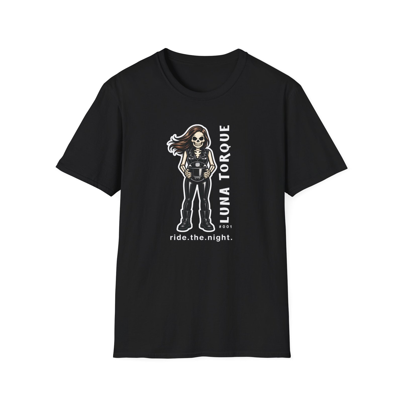 Luna Torque #001 - Collectible - ride.the.night. - Motorcycle T-Shirt - Skeleton Doll - Outlaw Babes Ride Tee - Image 3