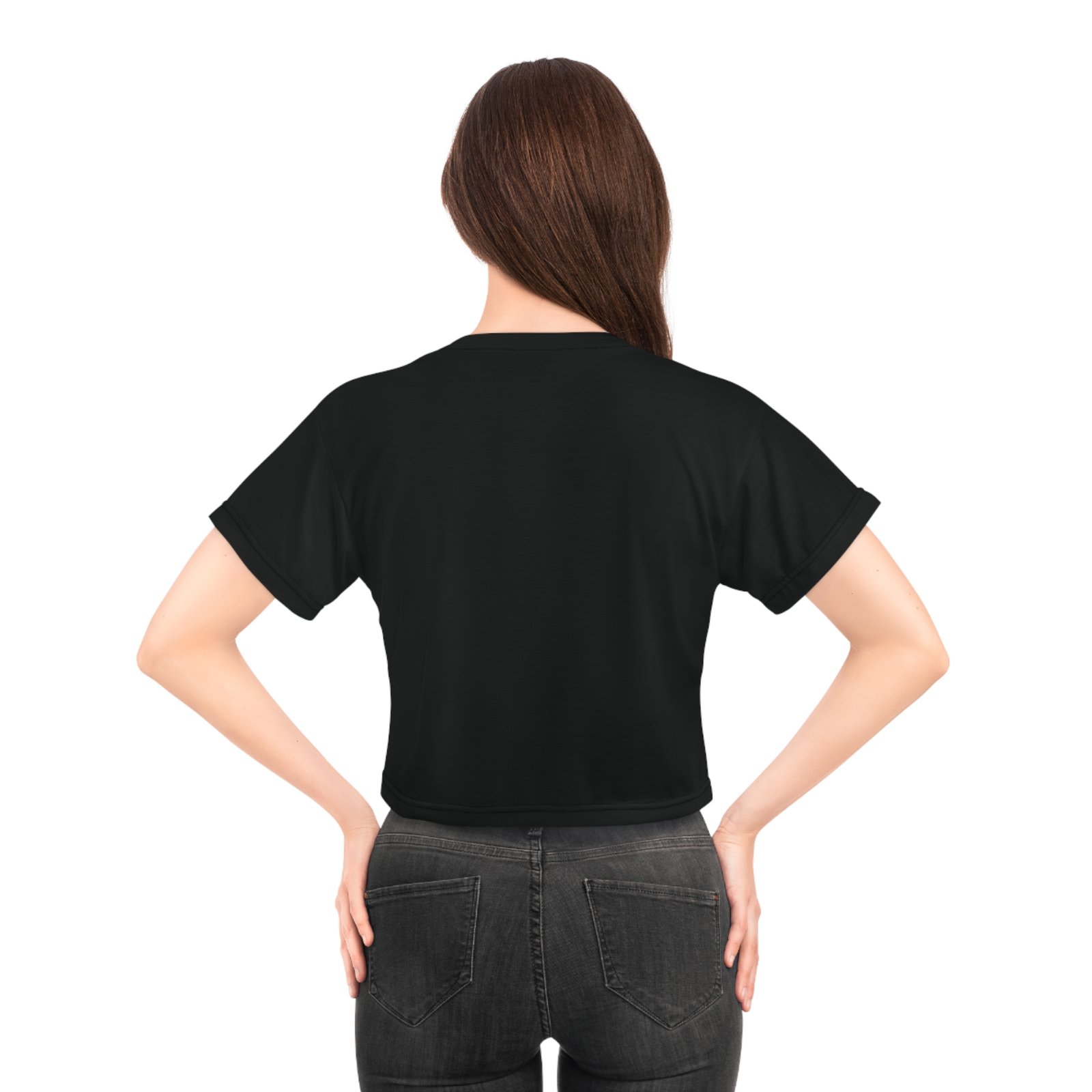 Outlaw Babes Crop Tee - 2 Retro Stars - Embroidered Look - Graphic Cropped Shirt - Image 2