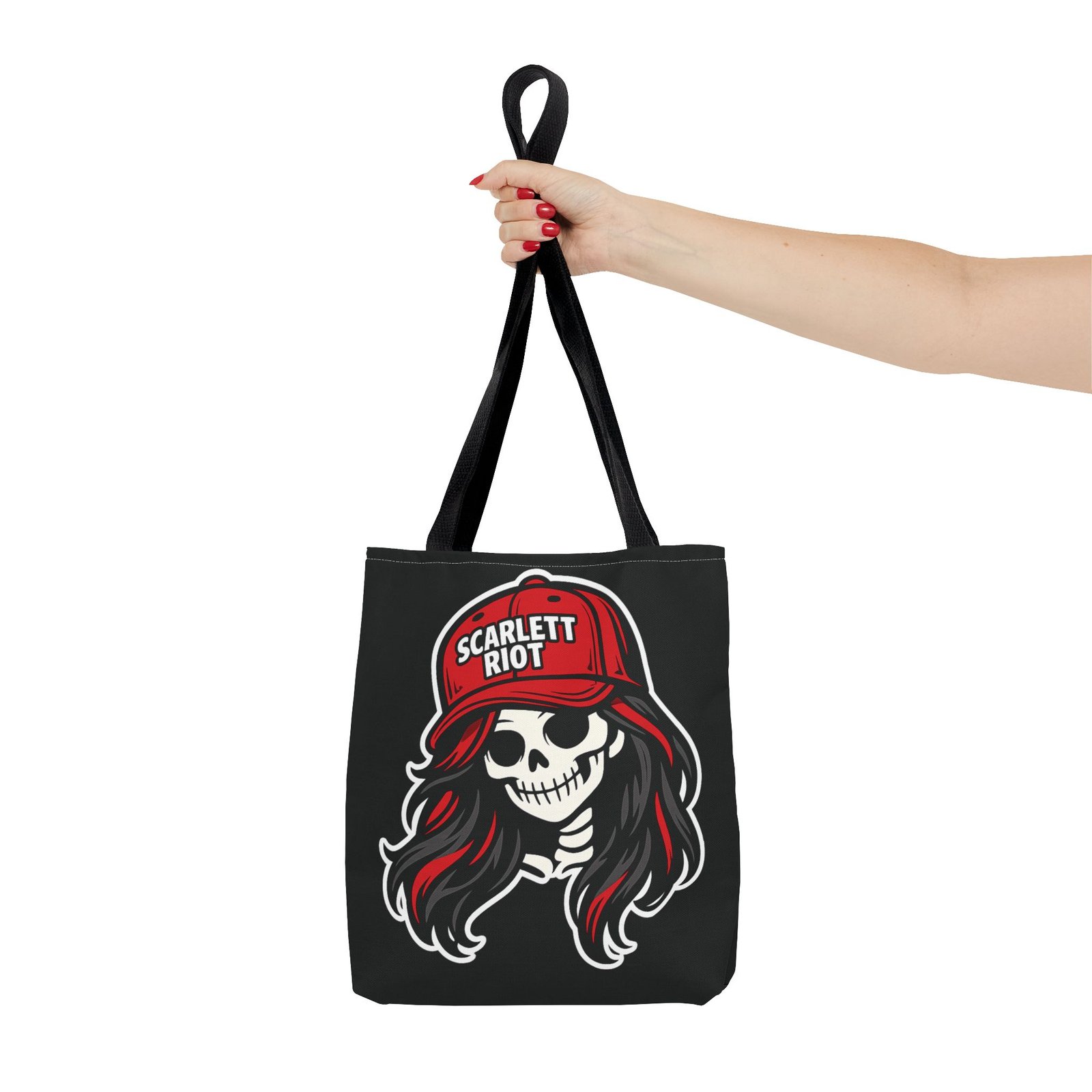 Tote Bag - Scarlett Riot - Skeleton Doll Wearing a Ball Cap - Collectible - Image 4