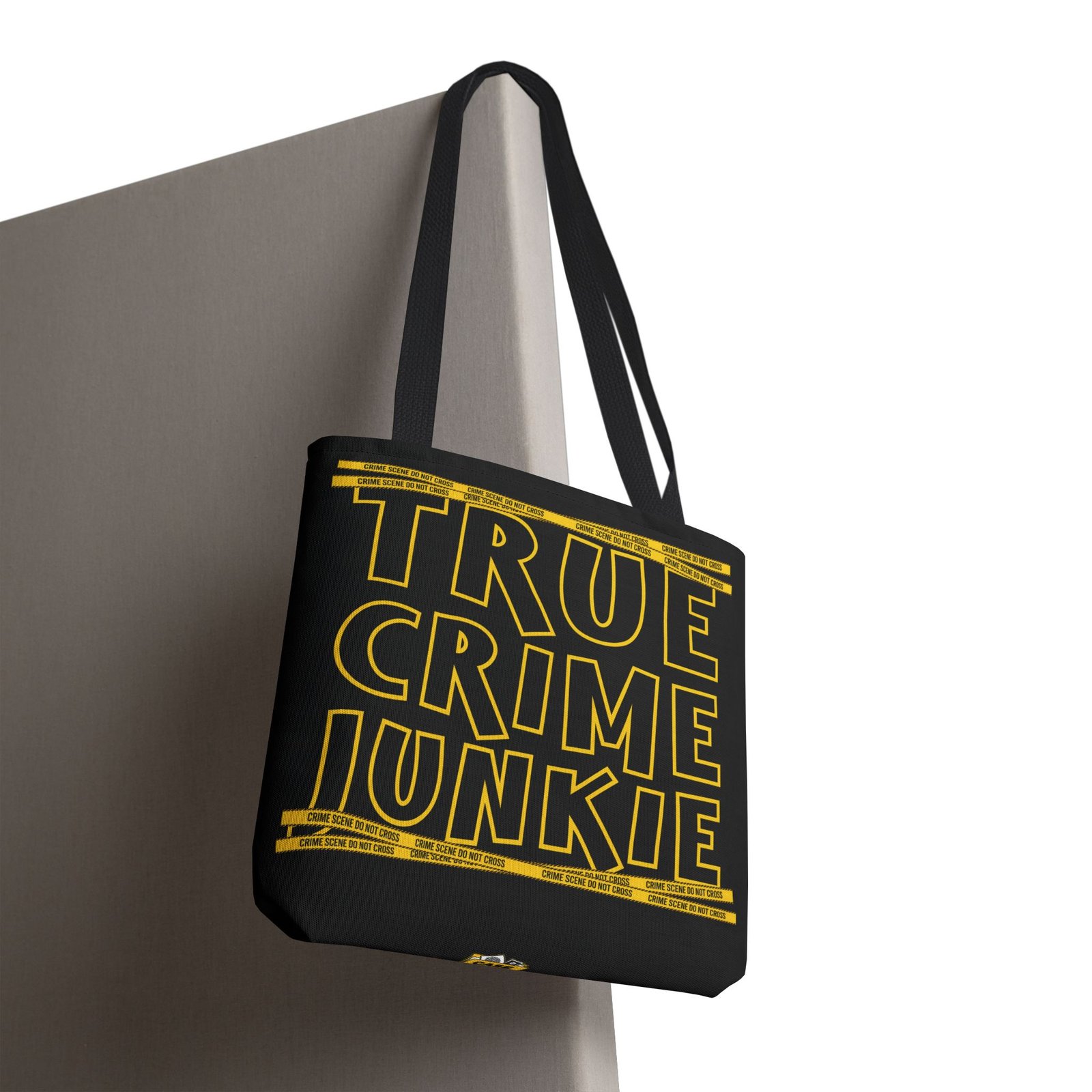 Tote Bag - Yellow on Black - 'True Crime Junkie' - 'Crime Scene' and 'Do Not Cross' on True Crime Scene Tape - Image 10