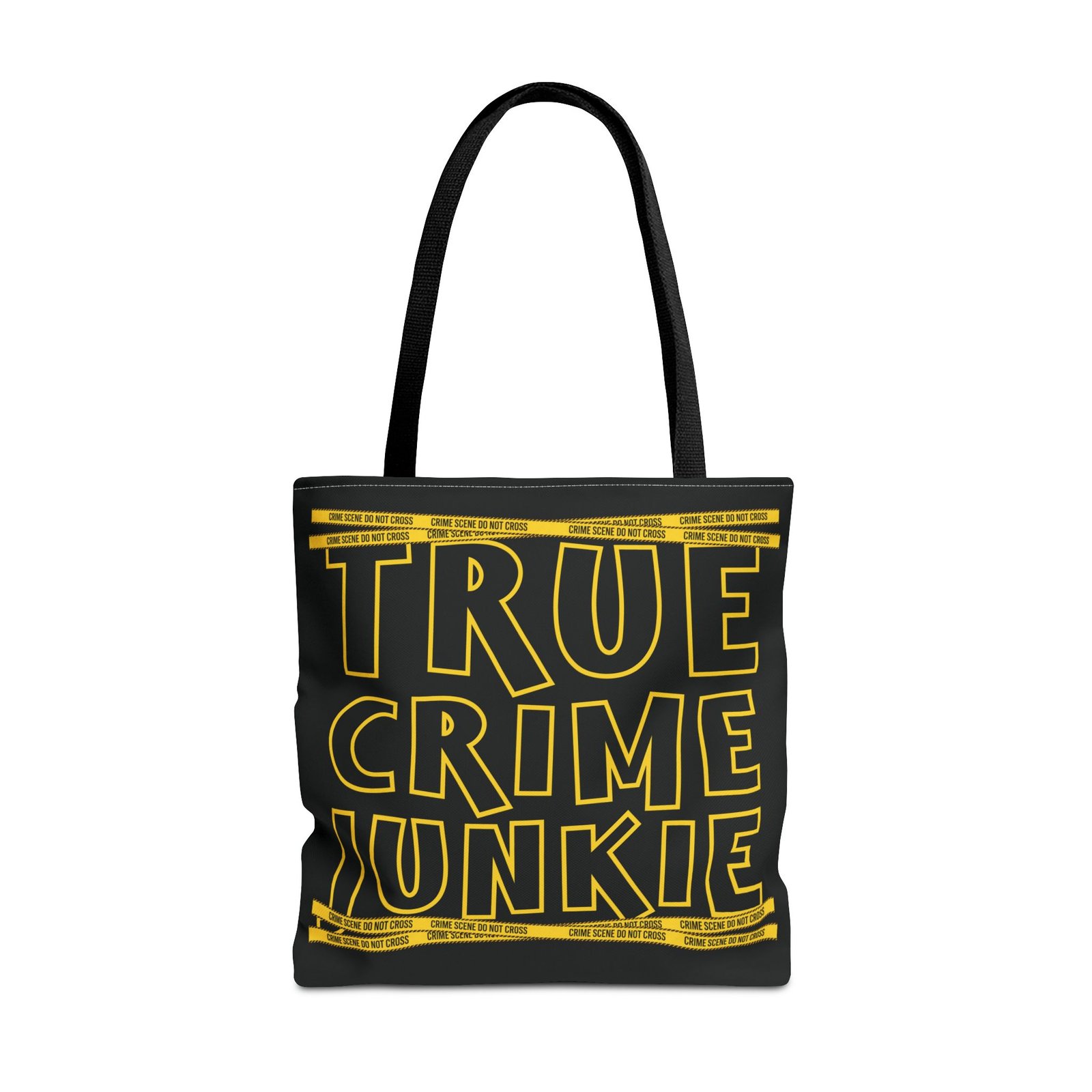 Tote Bag - Yellow on Black - 'True Crime Junkie' - 'Crime Scene' and 'Do Not Cross' on True Crime Scene Tape - Image 8