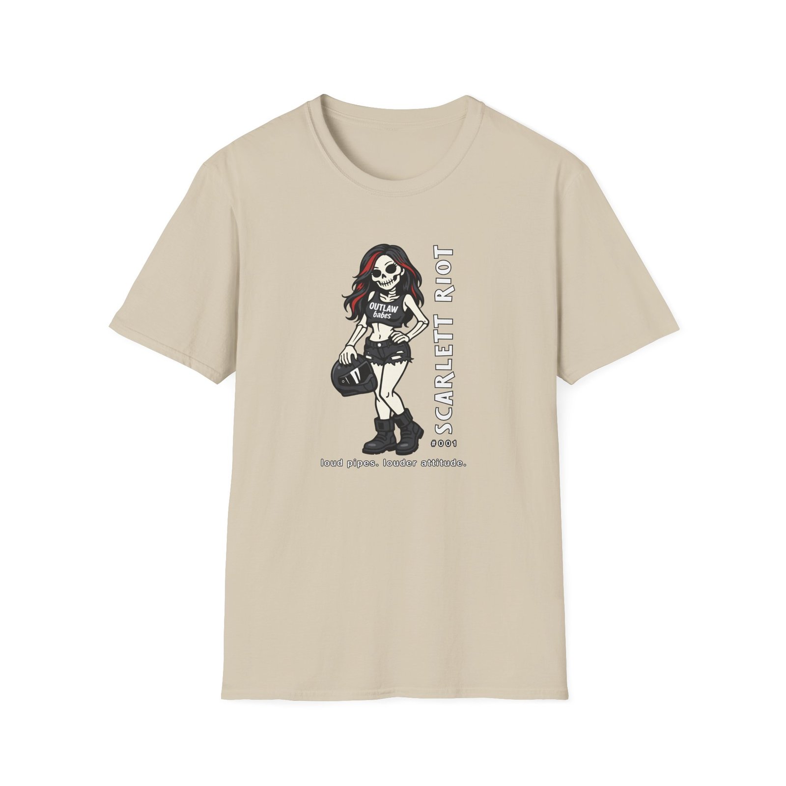 Scarlett Riot #001 - Motorcycle T-Shirt - loud pipes. louder attitude - Skeleton Doll - Collectible Edition - Image 15