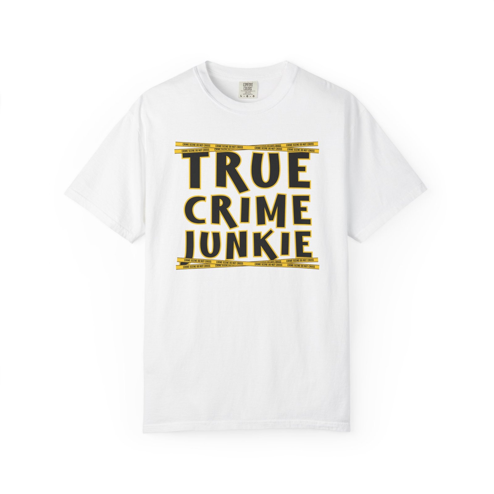 True Crime Junkie Tee - Crime Scene Tape T-Shirt - Comfort Colors 1717 - Outlaw Babes - Image 13