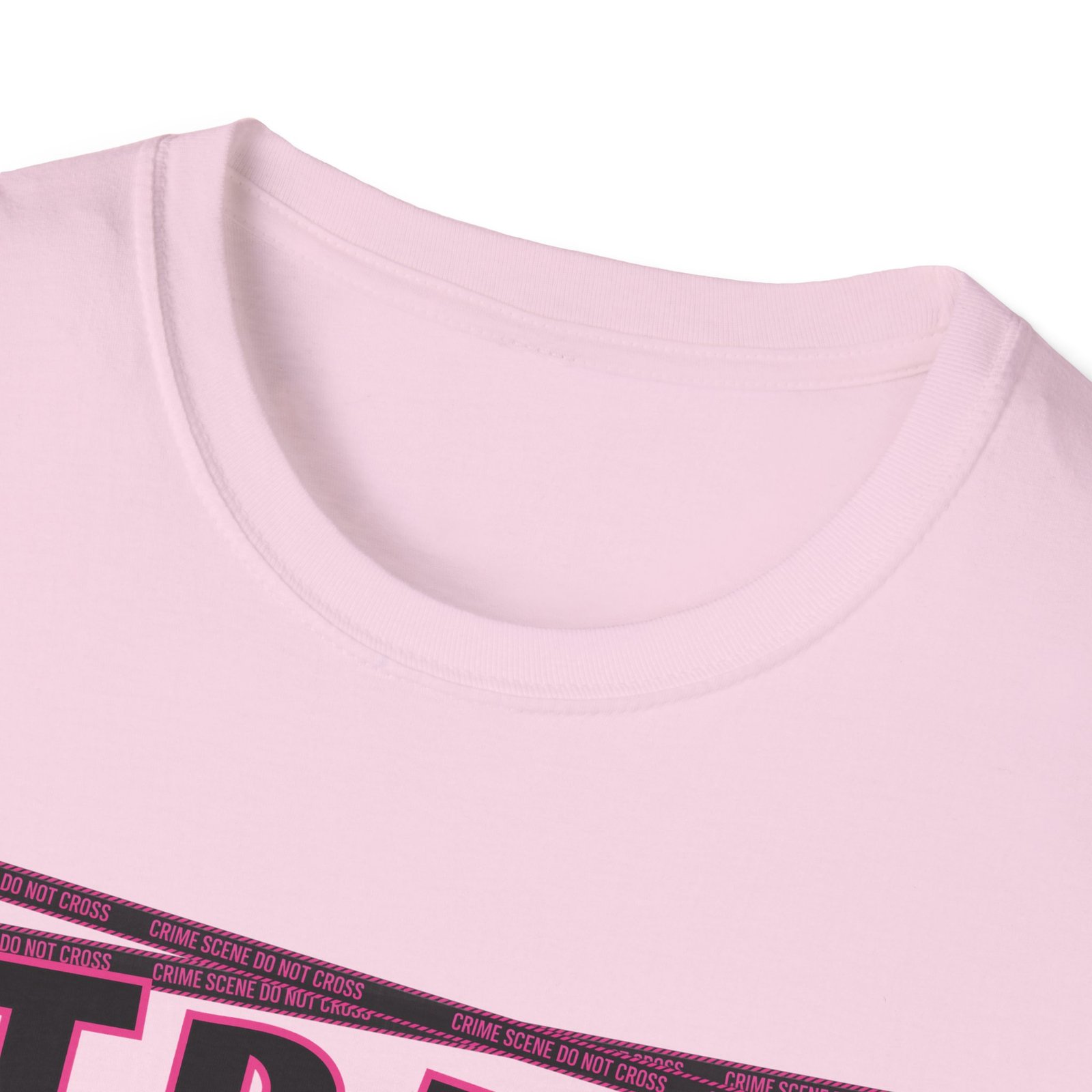 True Crime Junkie T-Shirt - Crime Scene Tape Tee - Do Not Cross - Black and Pink - Outlaw Babes - Image 10