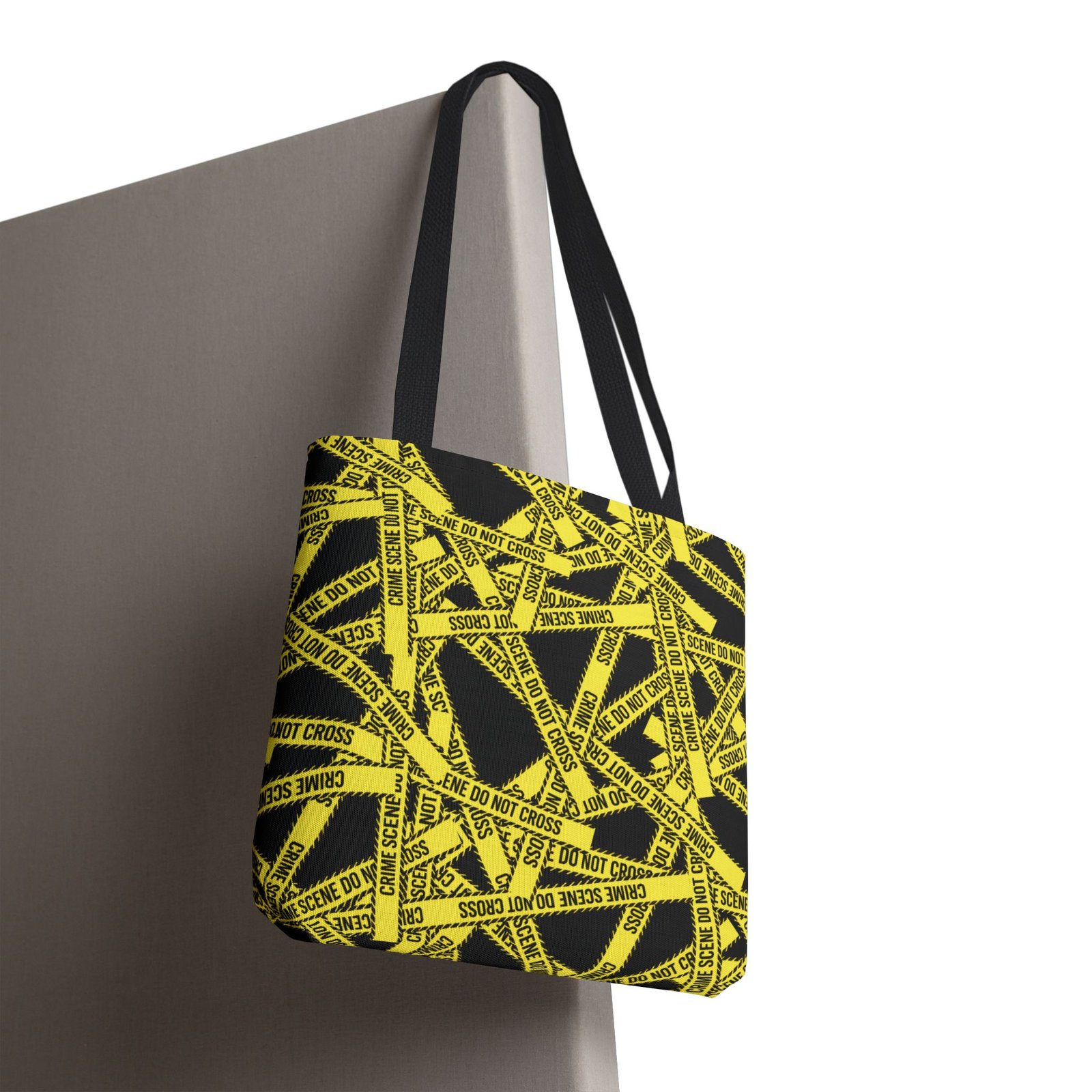 Tote Bag - Yellow on Black - 'Crime Scene' and 'Do Not Cross' on True Crime Scene Tape Pattern - Image 5