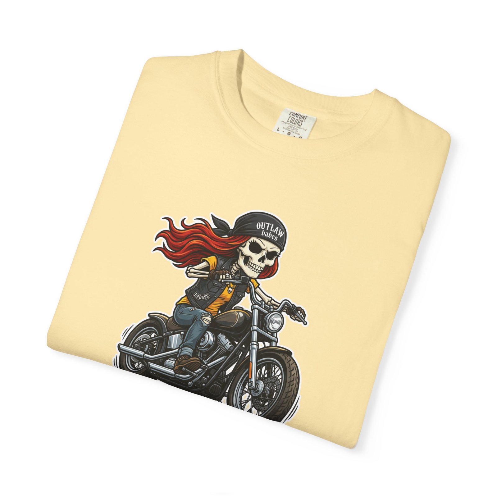 Skeleton Girl Tee - 'I Ride Like a Girl, Try to Keep Up' - Comfort Colors 1717 - Outlaw Babes T-Shirt - Image 15