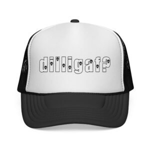 dilligaf - Do I Look Like I Give A Fuck? - Skulls - Trucker Cap - Vintage Stitched Logo Mesh Hat