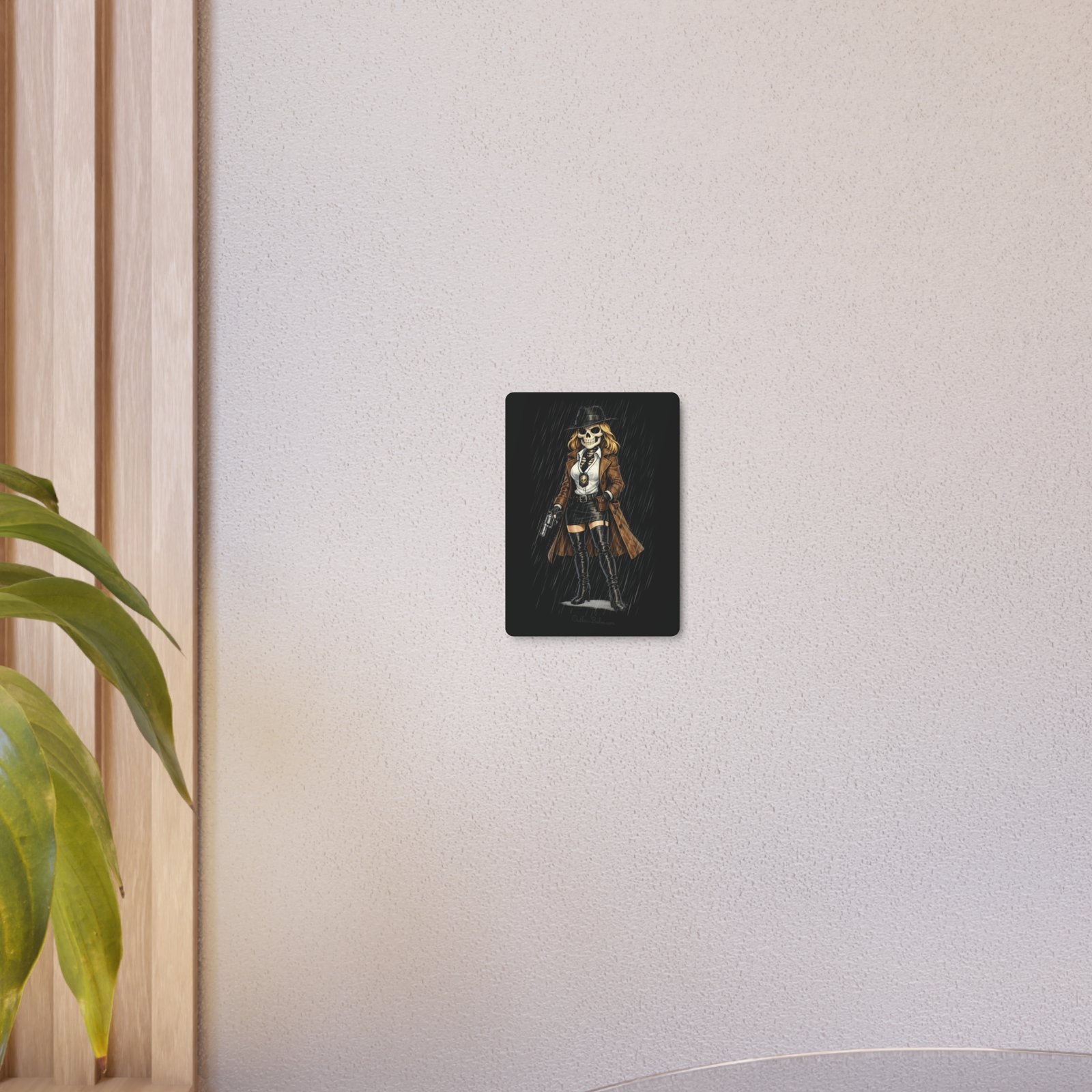 Metal Art Sign - Skeleton Femme Fatale Detective Roxy Deadlock - Outlaw Babes - Decorative Plaque - Image 7