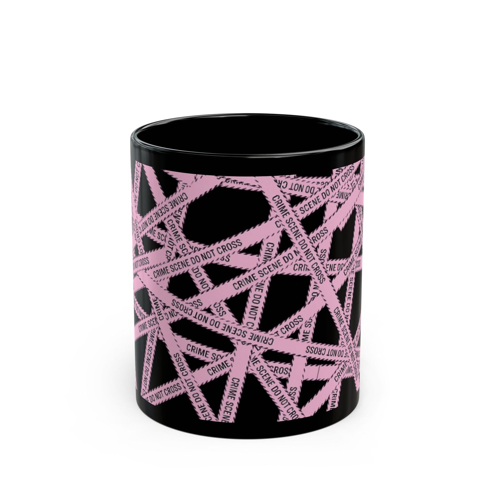 True Crime Scene Tape Black Mug - Light Pink - 11oz/15oz Case File - Coffee Cup - Image 3