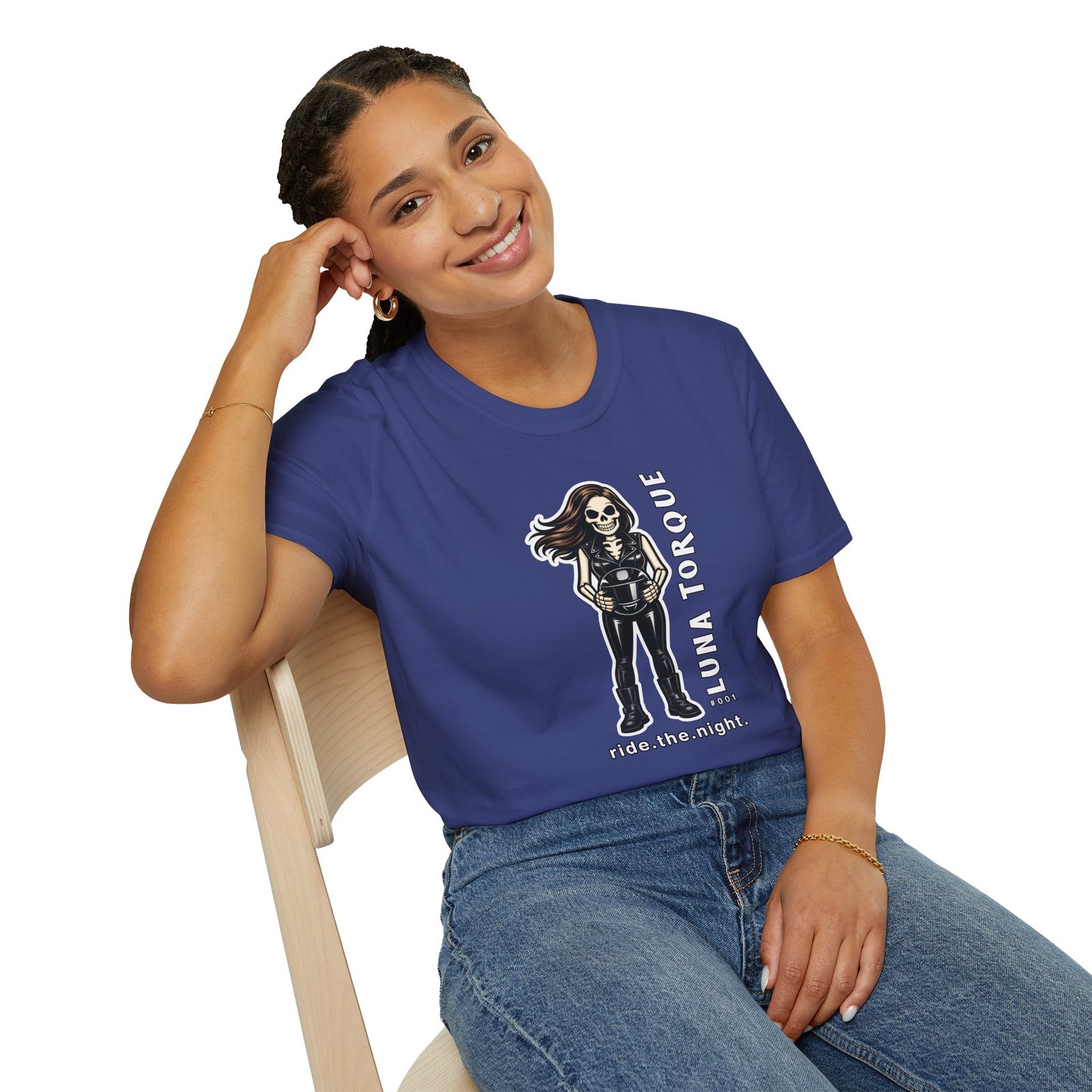 Luna Torque #001 - Collectible - ride.the.night. - Motorcycle T-Shirt - Skeleton Doll - Outlaw Babes Ride Tee - Image 2
