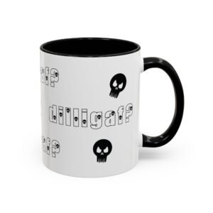 'dilligaf?' - Do I Look Like I Give A Fuck? - Skull Accent Coffee Mug  Funny Goth Humor Coffee Cup (11/15oz)