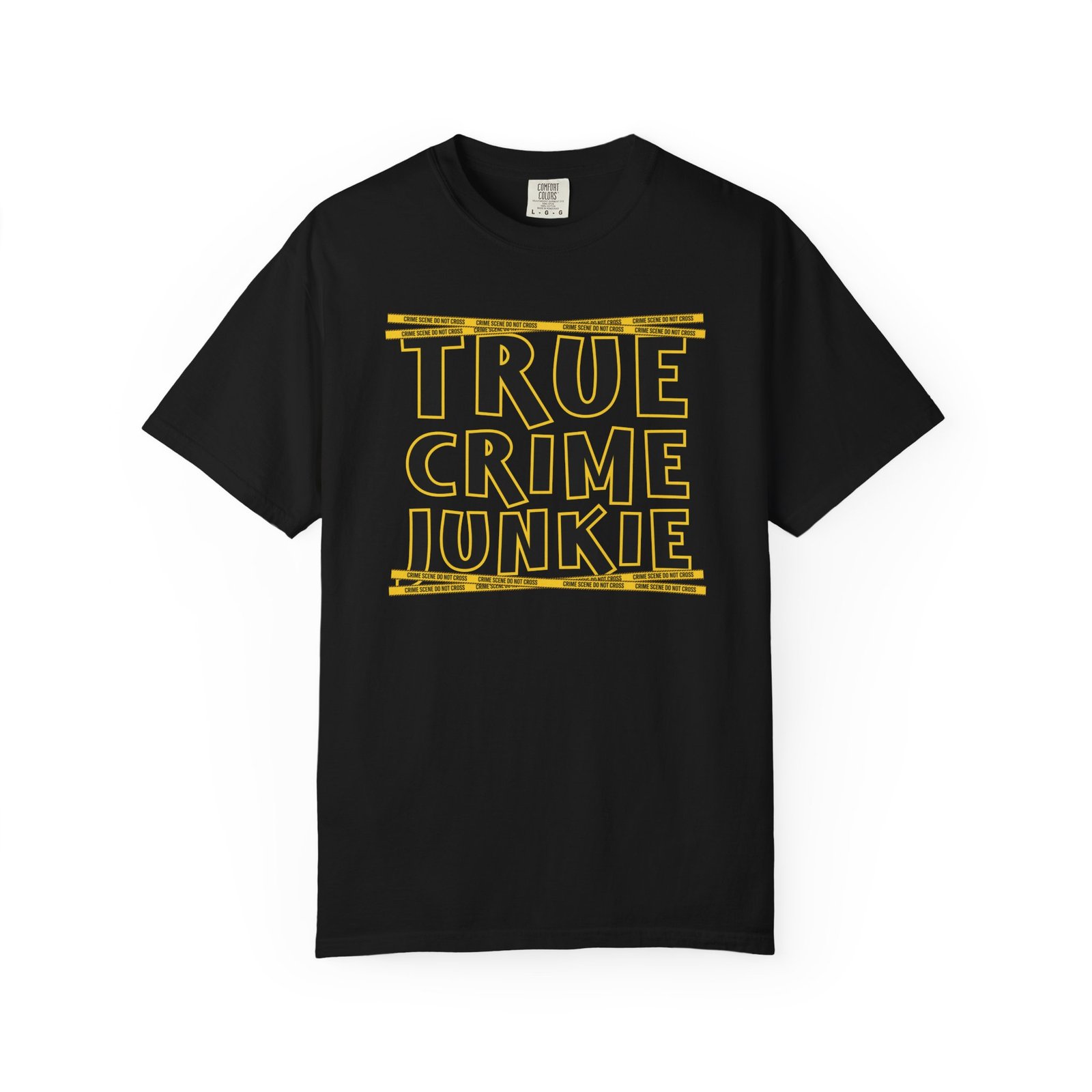 True Crime Junkie Tee - Crime Scene Tape T-Shirt - Comfort Colors 1717 - Outlaw Babes - Image 9