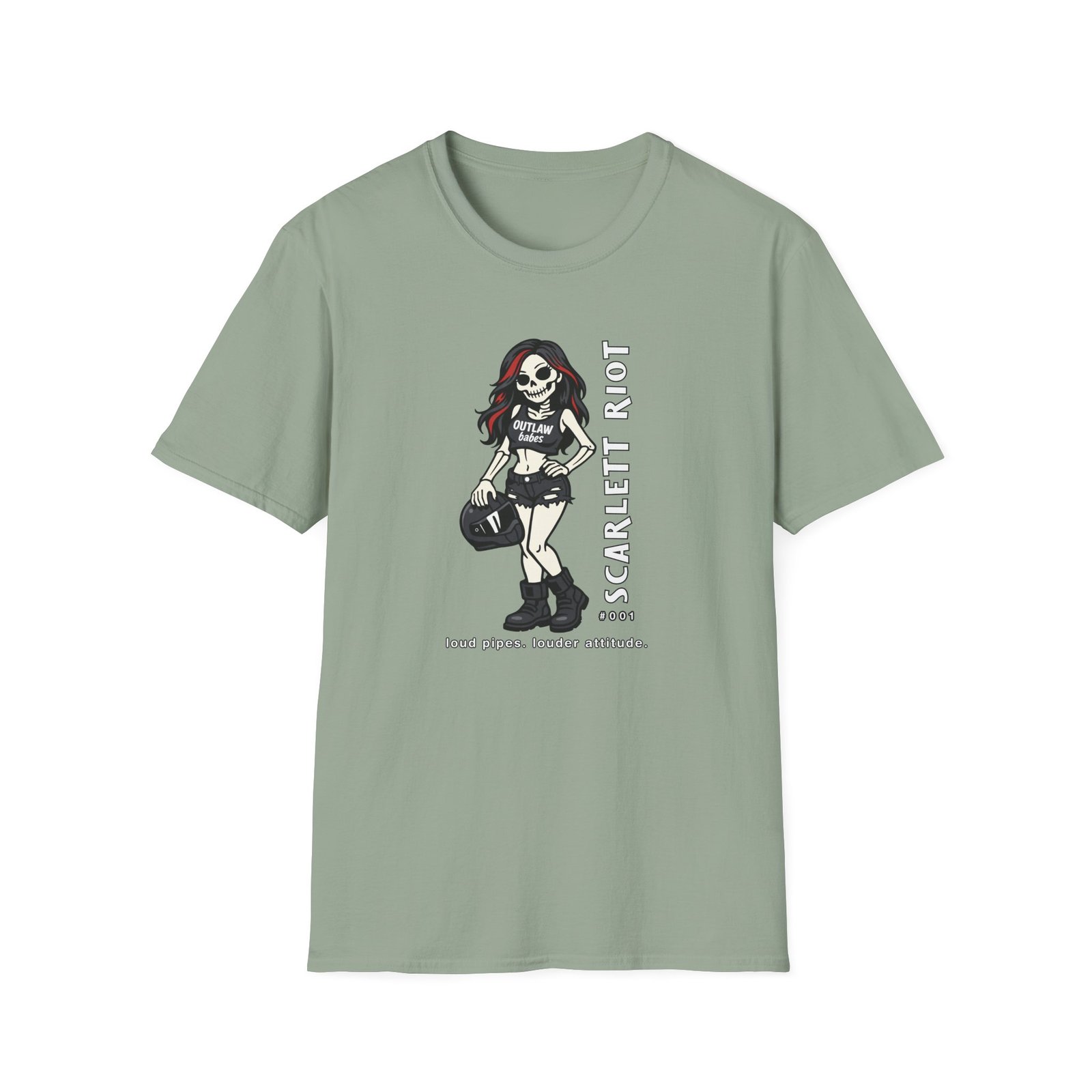 Scarlett Riot #001 - Motorcycle T-Shirt - loud pipes. louder attitude - Skeleton Doll - Collectible Edition - Image 9