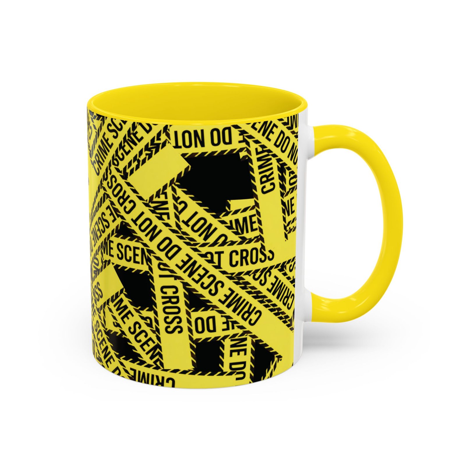 True 'Crime Scene' Tape Pattern - 'Do Not Cross' - Black Yellow - Coffee Mug Funny - Coffee Cup (11/15oz) - Image 9