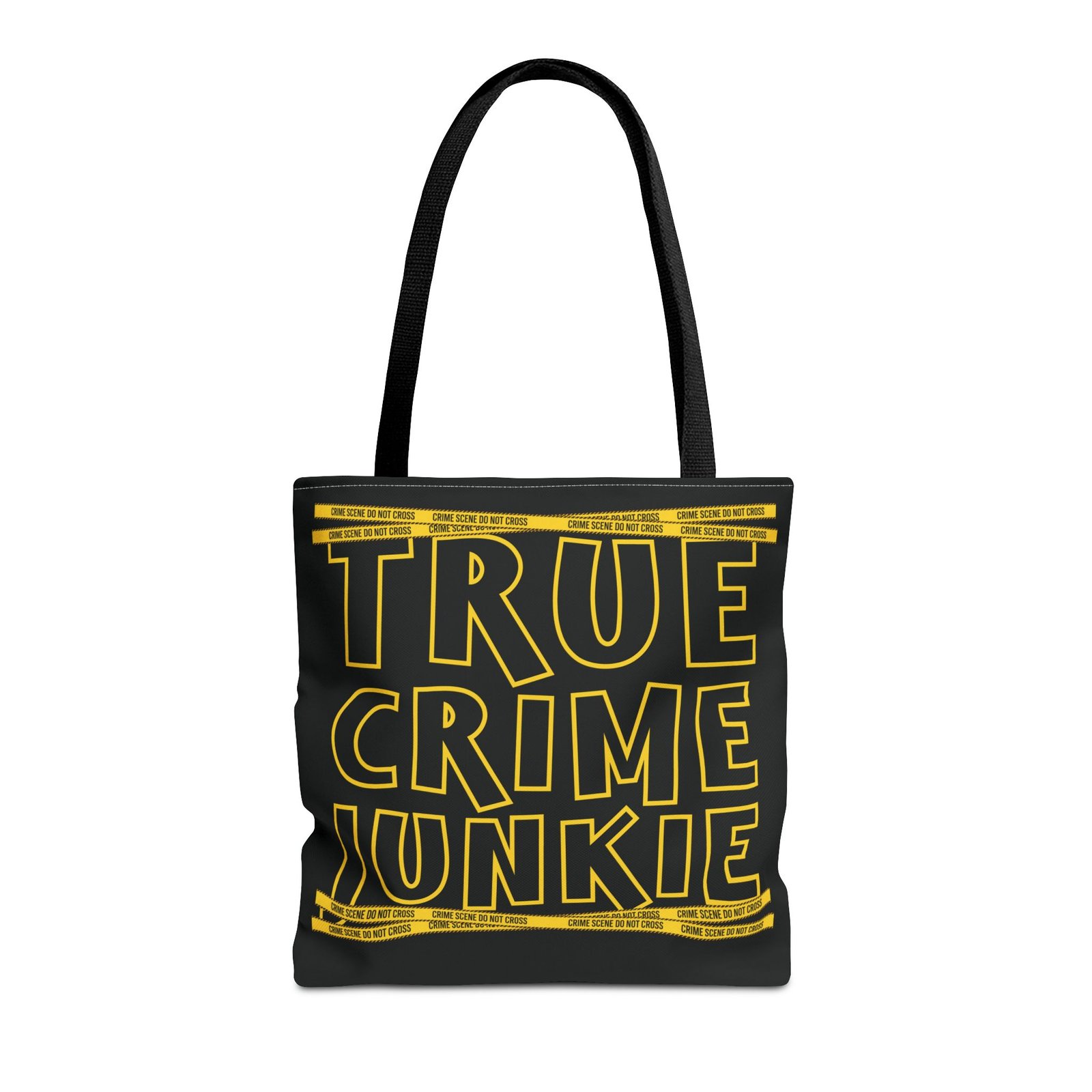 Tote Bag - Yellow on Black - 'True Crime Junkie' - 'Crime Scene' and 'Do Not Cross' on True Crime Scene Tape - Image 6