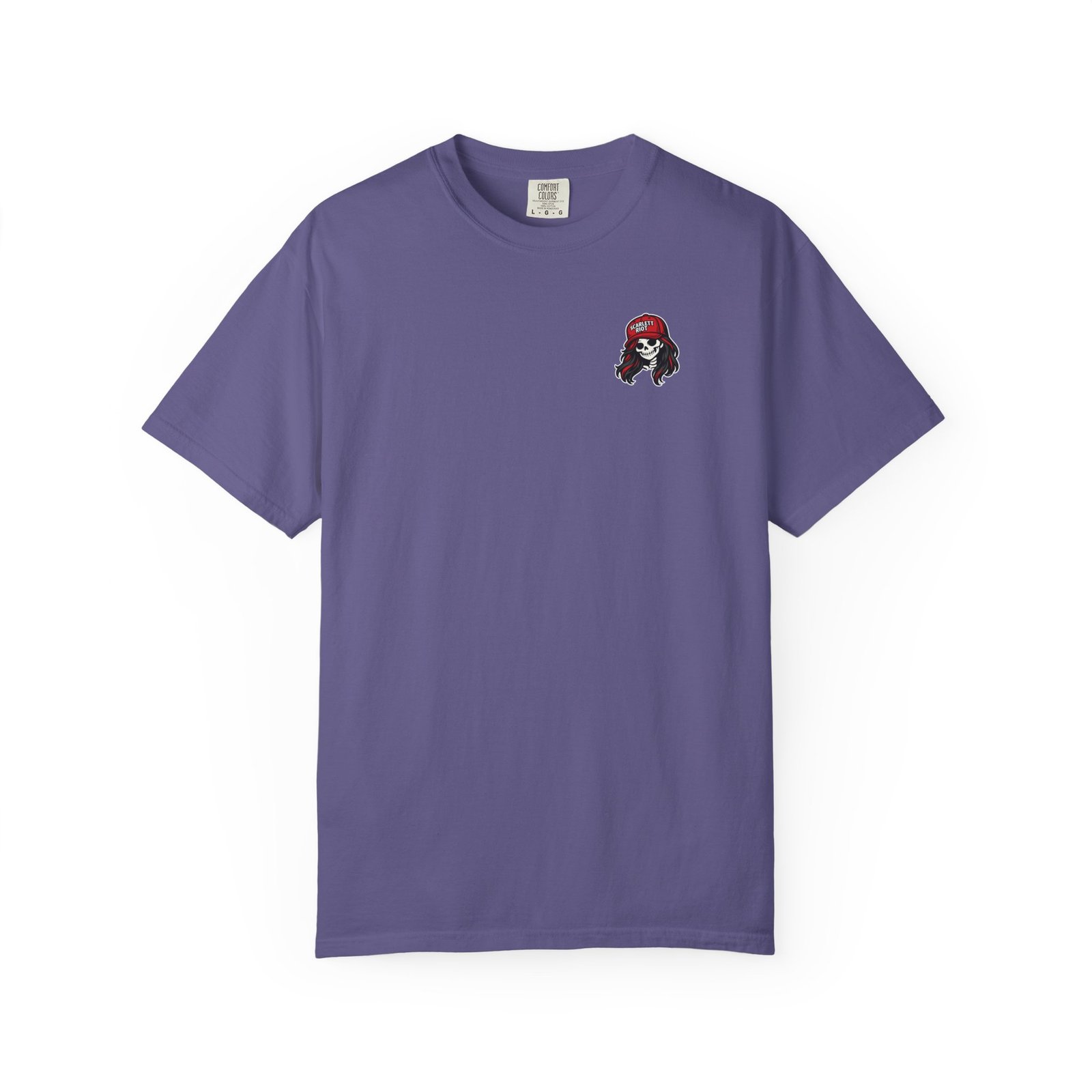 Tee - 'loud pipes.louder attitude.' - Scarlett Riot #001 - Small Chest - Large Back Design - Comfort Colors 1717 - Outlaw Babes T-Shirt - Image 9