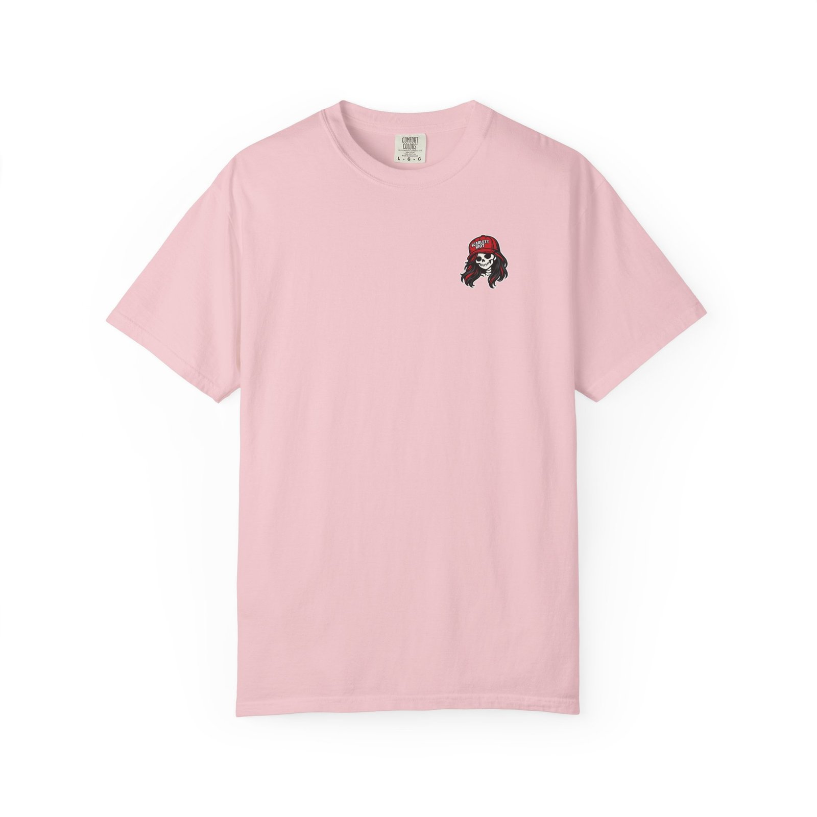 Tee - 'loud pipes.louder attitude.' - Scarlett Riot #001 - Small Chest - Large Back Design - Comfort Colors 1717 - Outlaw Babes T-Shirt - Image 19