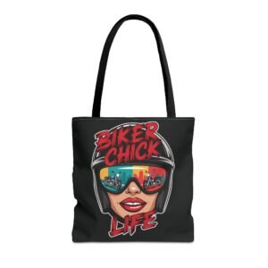 Tote Bag - Biker Chick Life - Motorcycles, Lipstick and Helmets - Color Choice