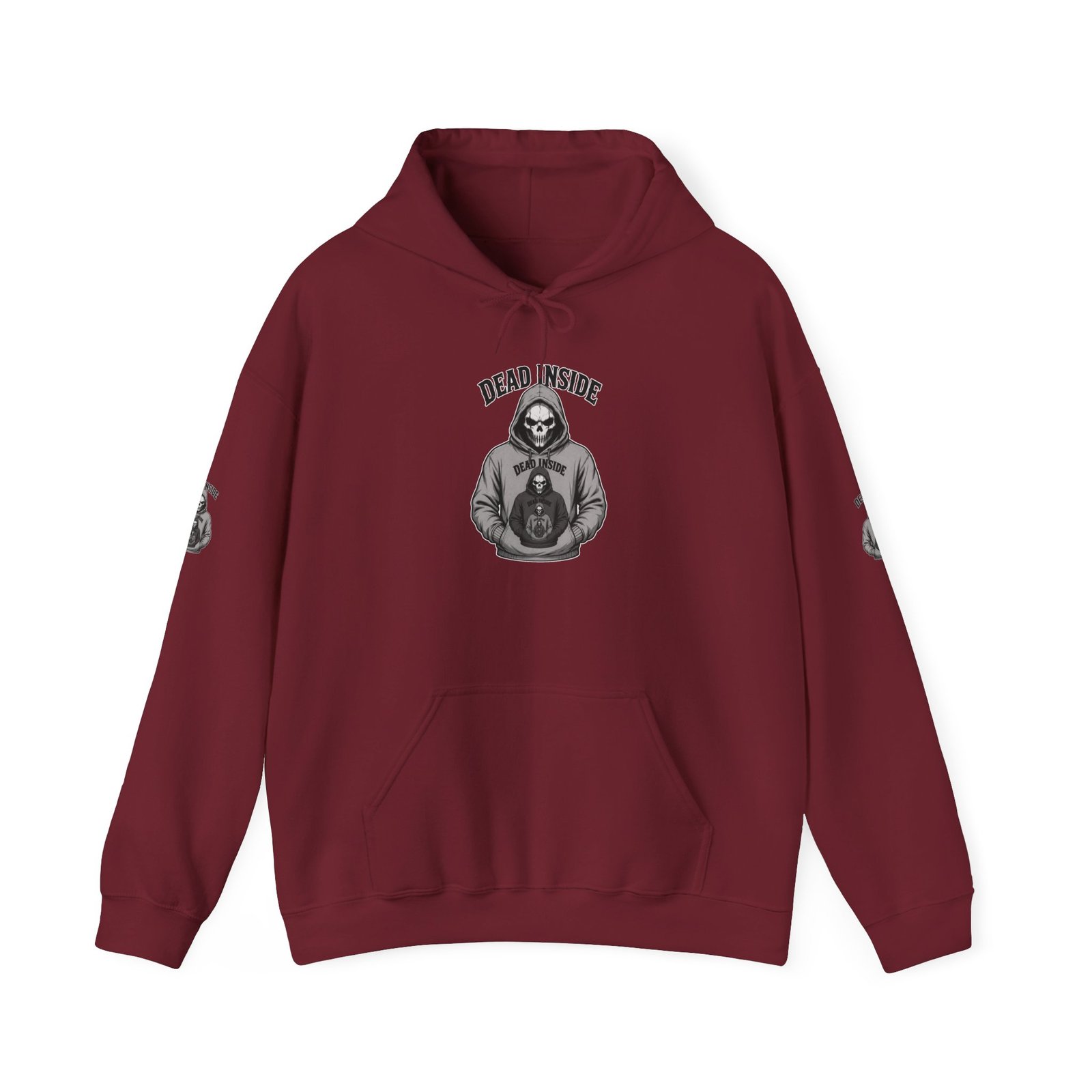 Hoodie - 'Dead Inside' Skeleton Wearing a of a Skeleton Wearing a Hoodie - Graphic Pullover - Image 16