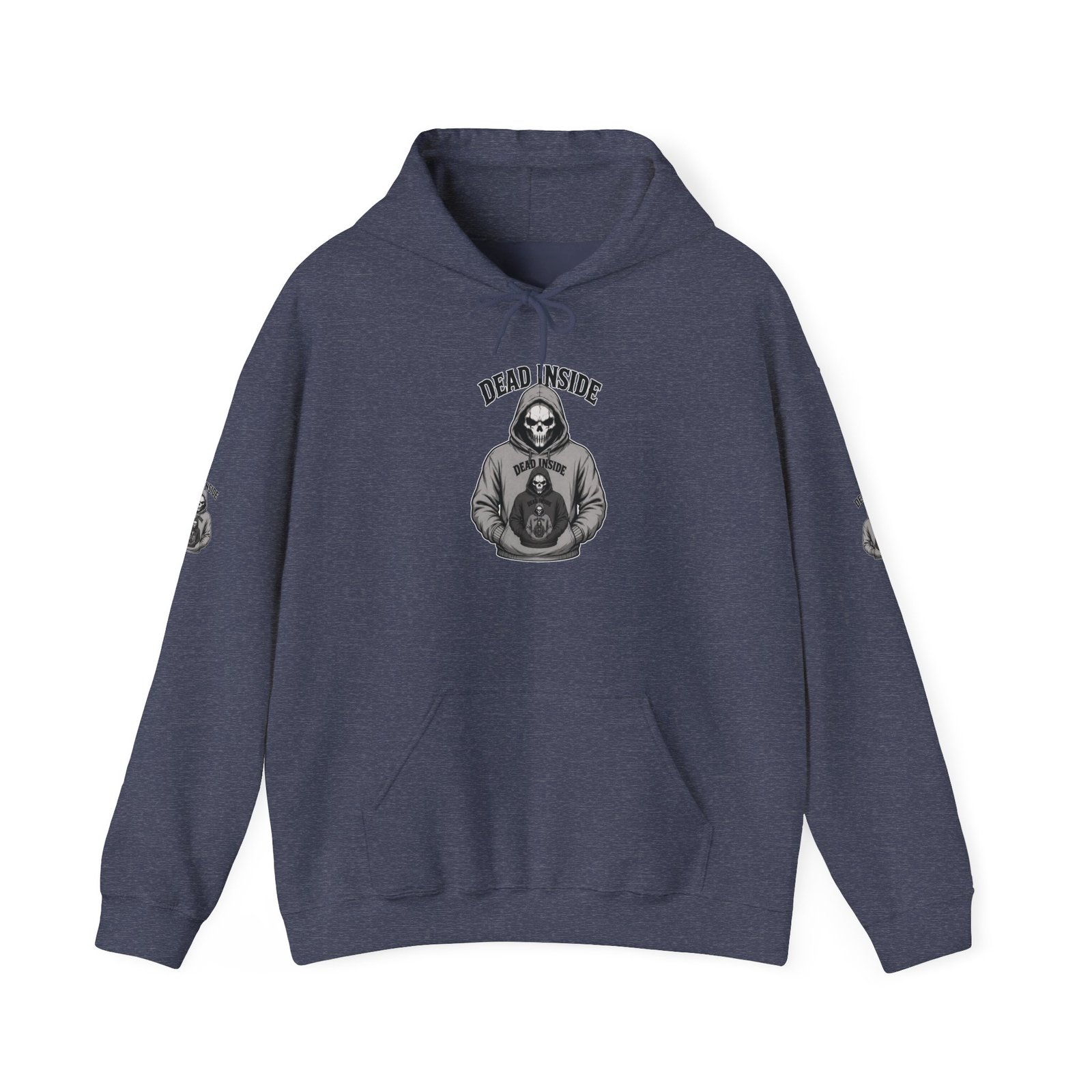 Hoodie - 'Dead Inside' Skeleton Wearing a of a Skeleton Wearing a Hoodie - Graphic Pullover - Image 18
