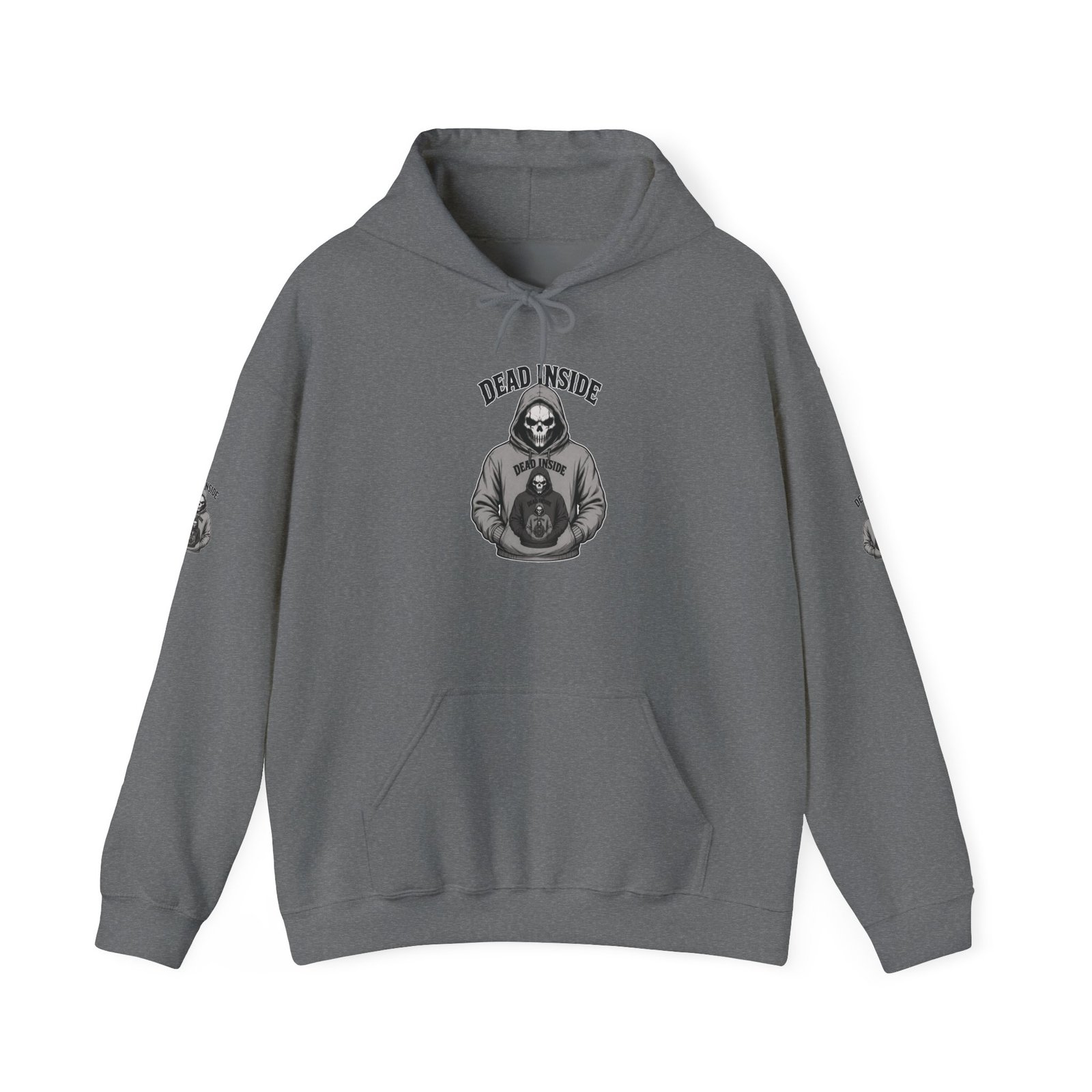 Hoodie - 'Dead Inside' Skeleton Wearing a of a Skeleton Wearing a Hoodie - Graphic Pullover - Image 11