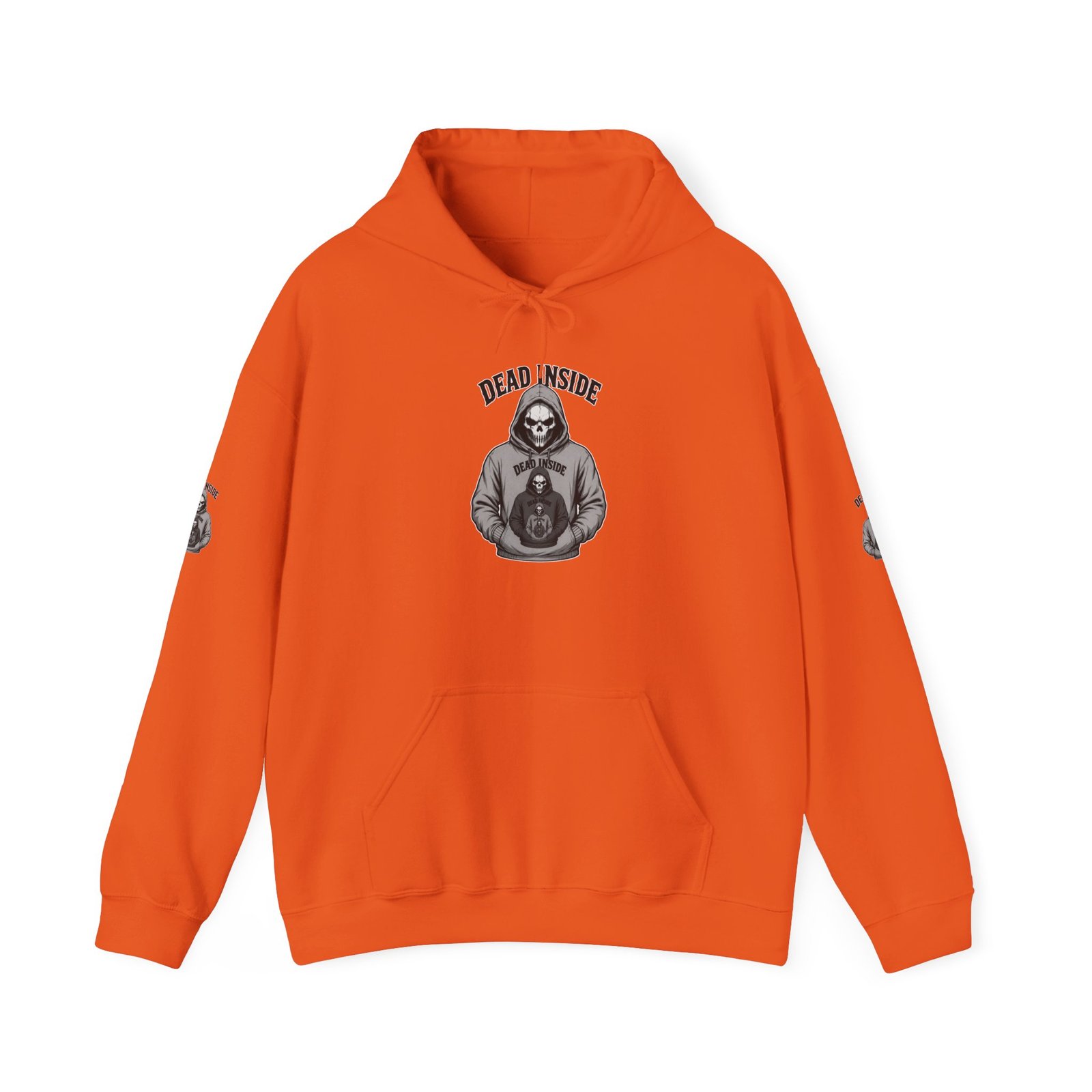 Hoodie - 'Dead Inside' Skeleton Wearing a of a Skeleton Wearing a Hoodie - Graphic Pullover - Image 5