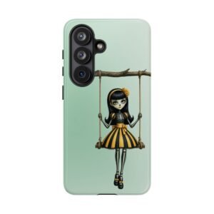 Cute Gothic Skeleton Girl Swing Phone Case – Mint Green Protective Phone Cover - Samsung Galaxy S26